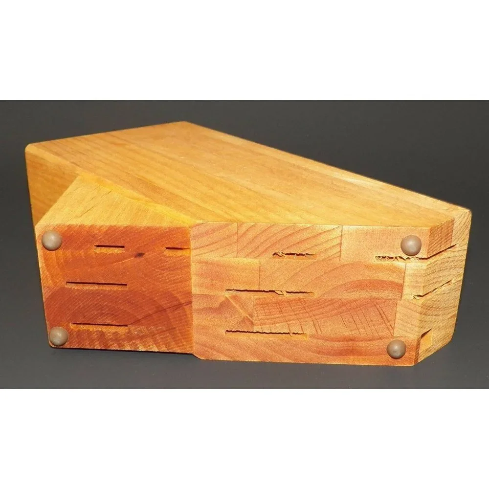 Chicago Cutlery Wood Knife Block Only 6 Knife Honing Steel Slots Steak Table
